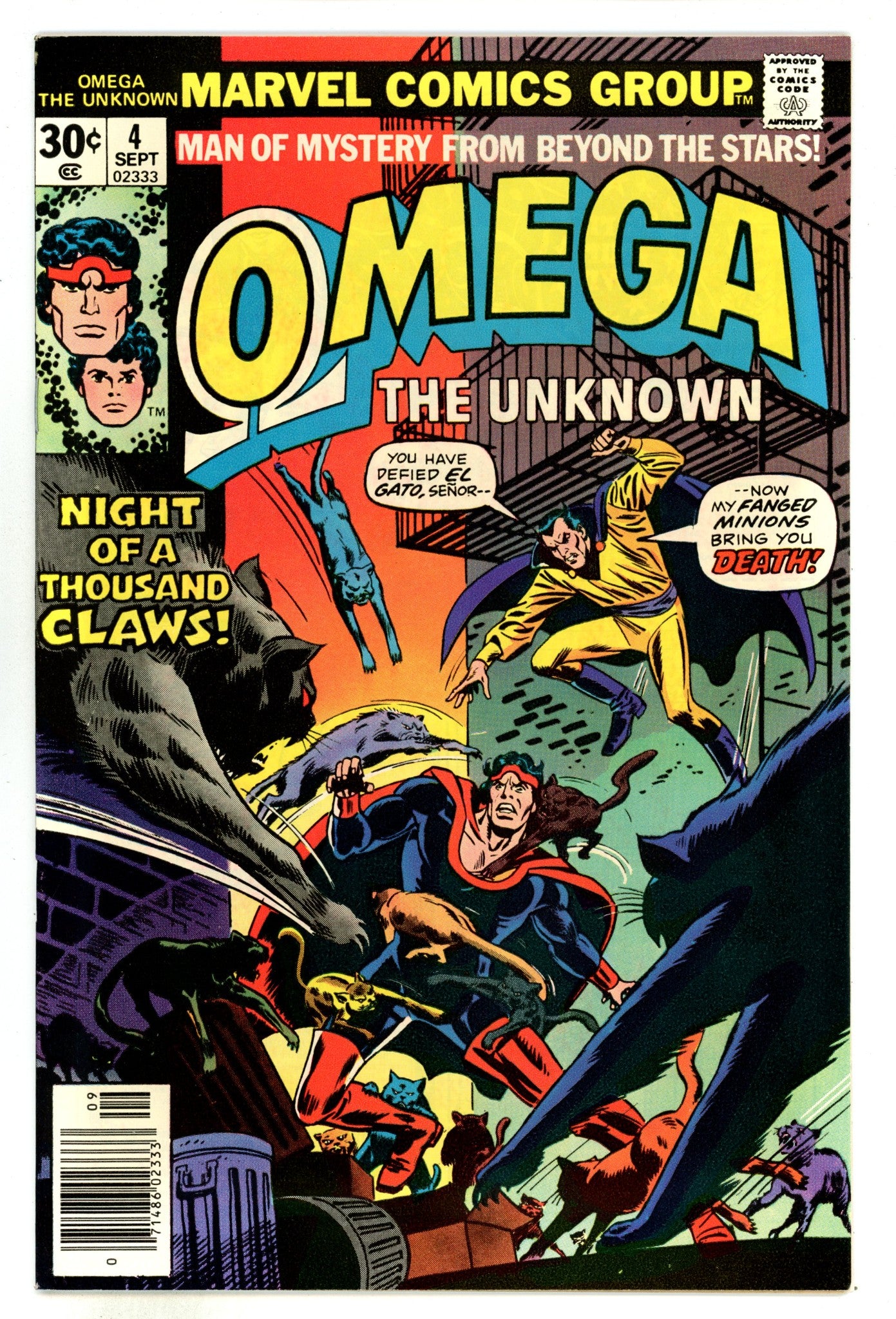 Omega the Unknown Vol 1 4 NM- (9.2) (1976) 