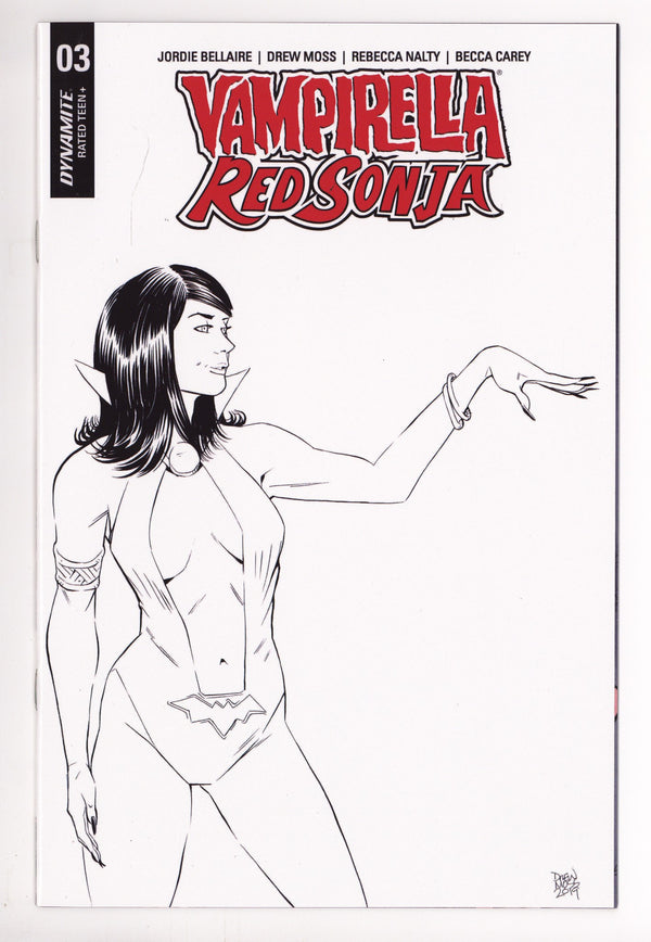 Vampirella / Red Sonja 3 High Grade (2019) Moss B&W Variant
