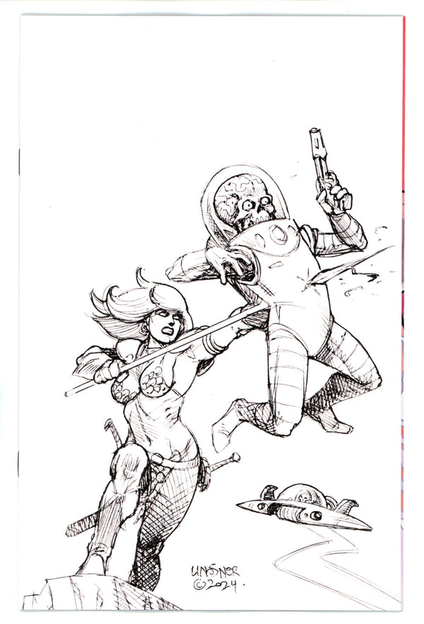 Red Sonja Attacks Mars 3 Linsner B&W Incentive Variant (2025)