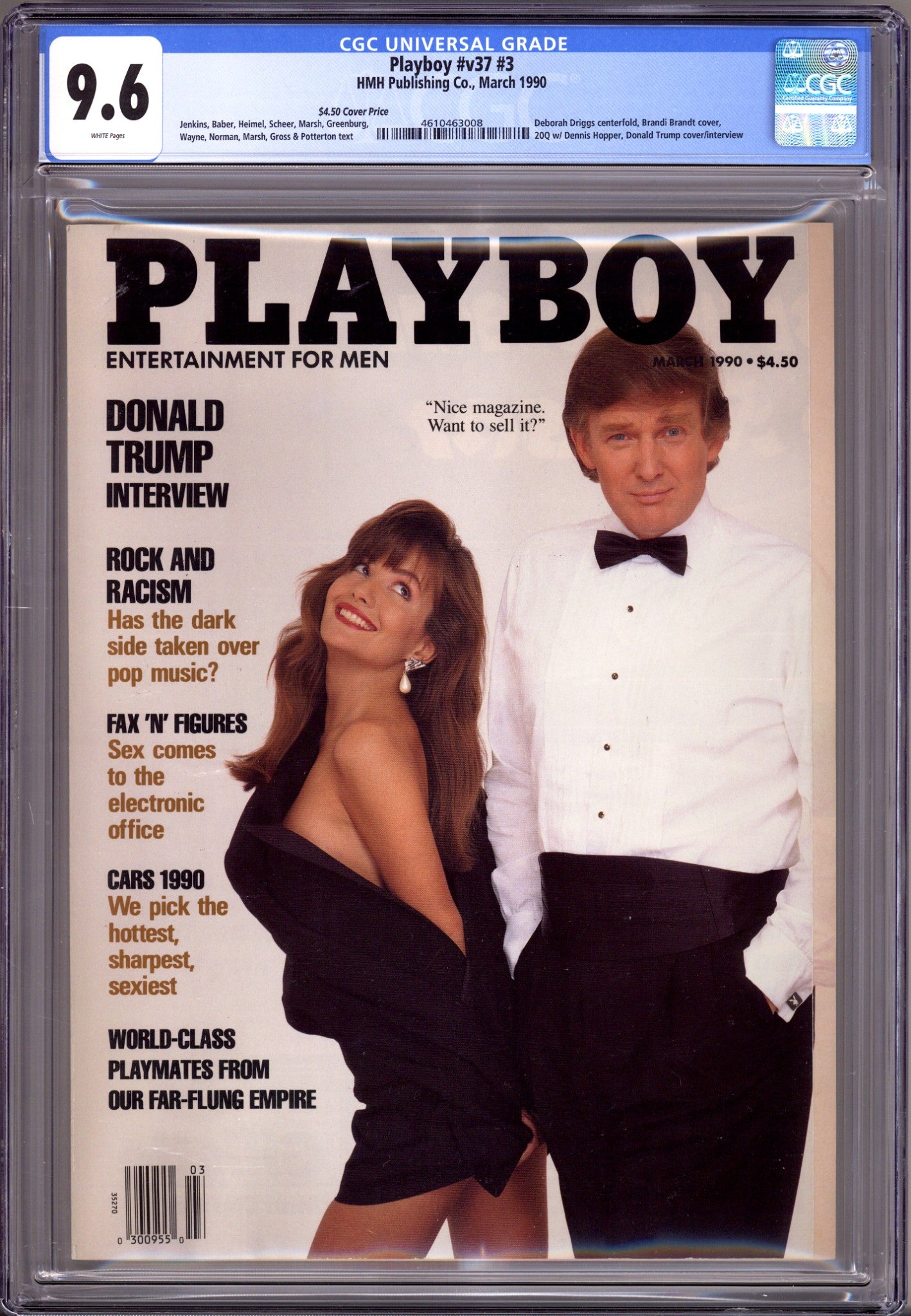 Playboy Vol 37 3 CGC 9.6 (NM+) (1990) Canadian Price Variant 