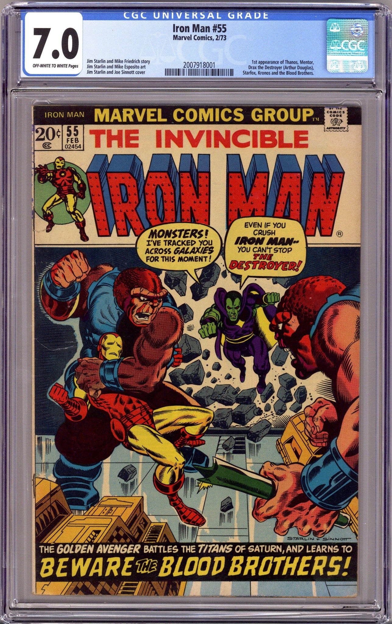 Iron Man Vol 1 55 CGC 7.0 (FN/VF) (1973) 