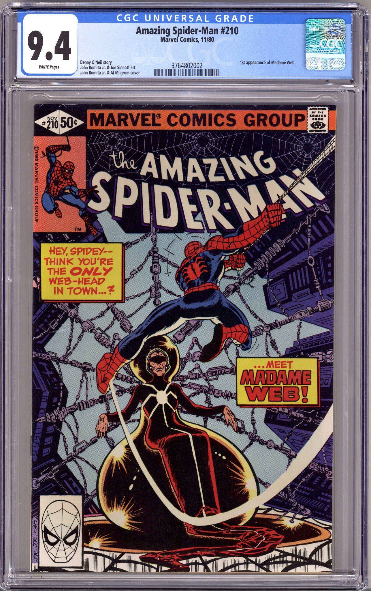 The Amazing Spider-Man Vol 1 210 CGC 9.4 (NM) (1980) 
