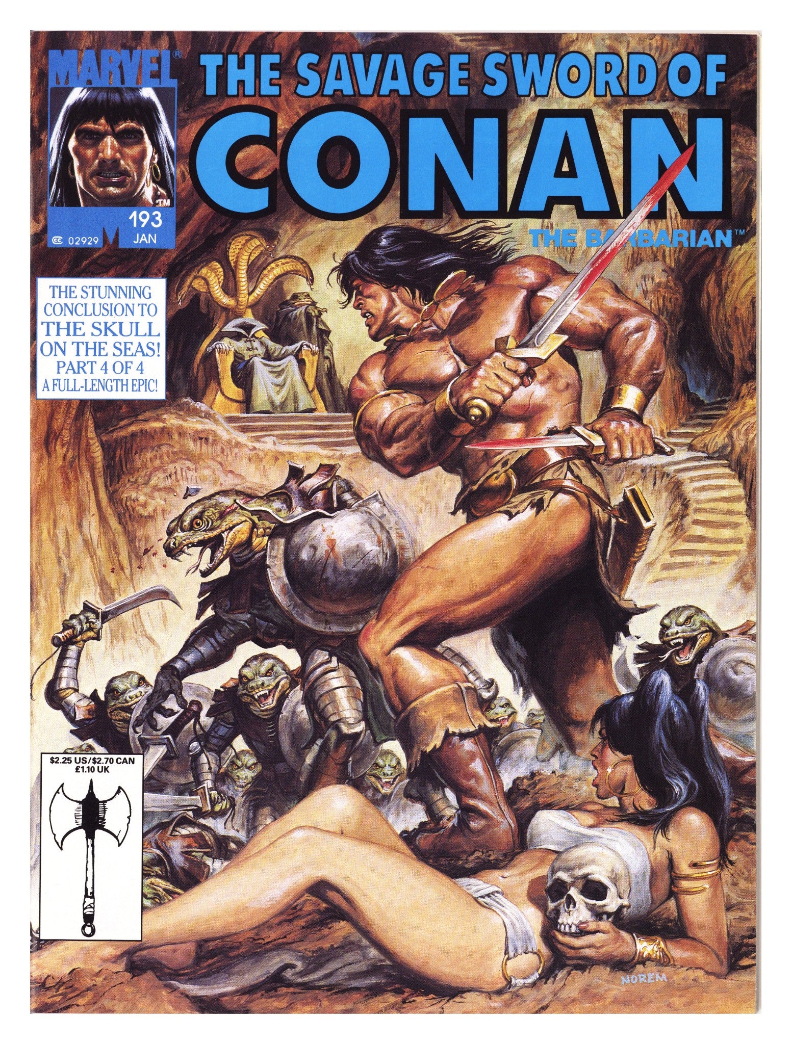 The Savage Sword of Conan Vol 1 193 VF/NM (9.0) (1992) 