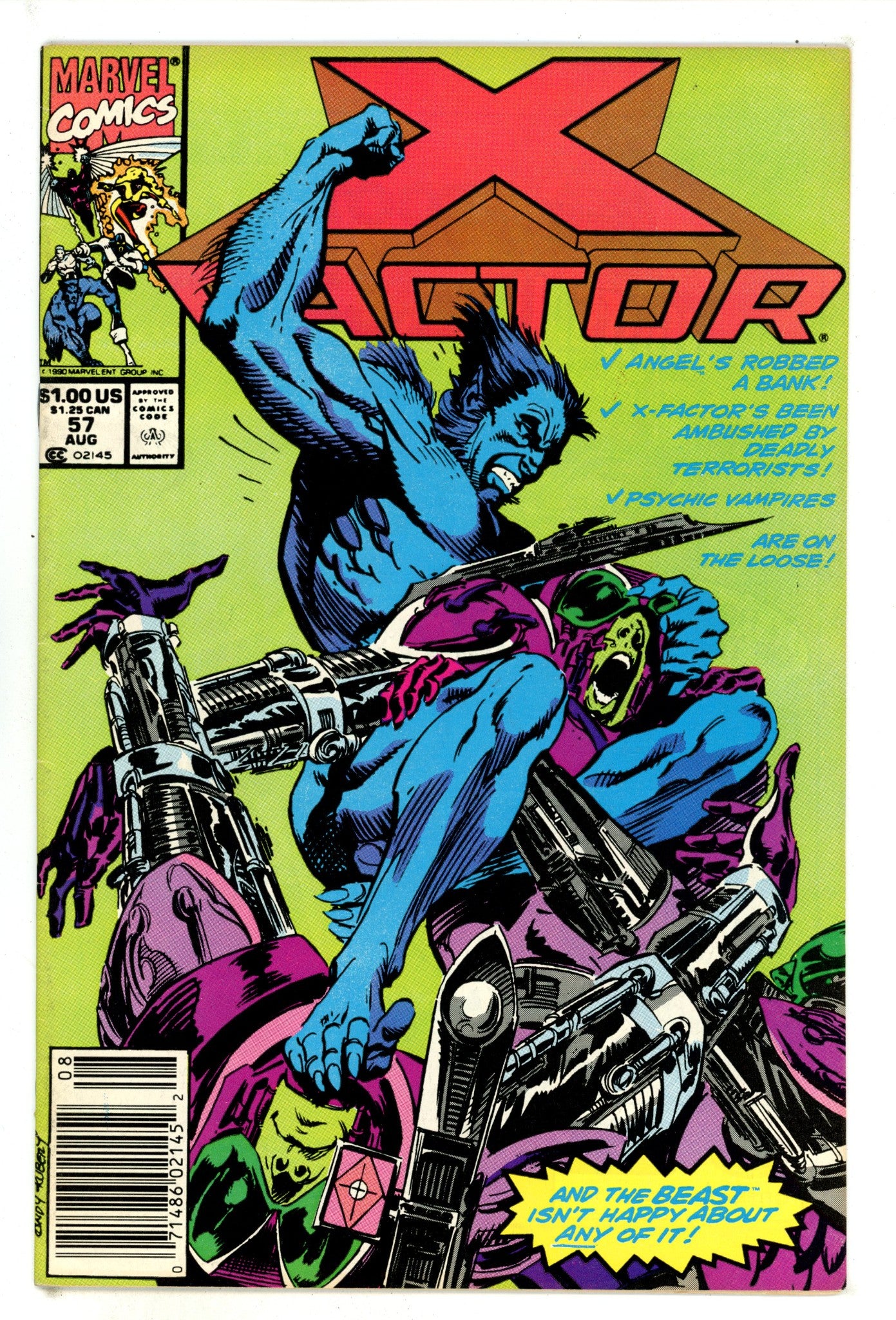 X-Factor Vol 1 57 Mid Grade (1990) Newsstand 