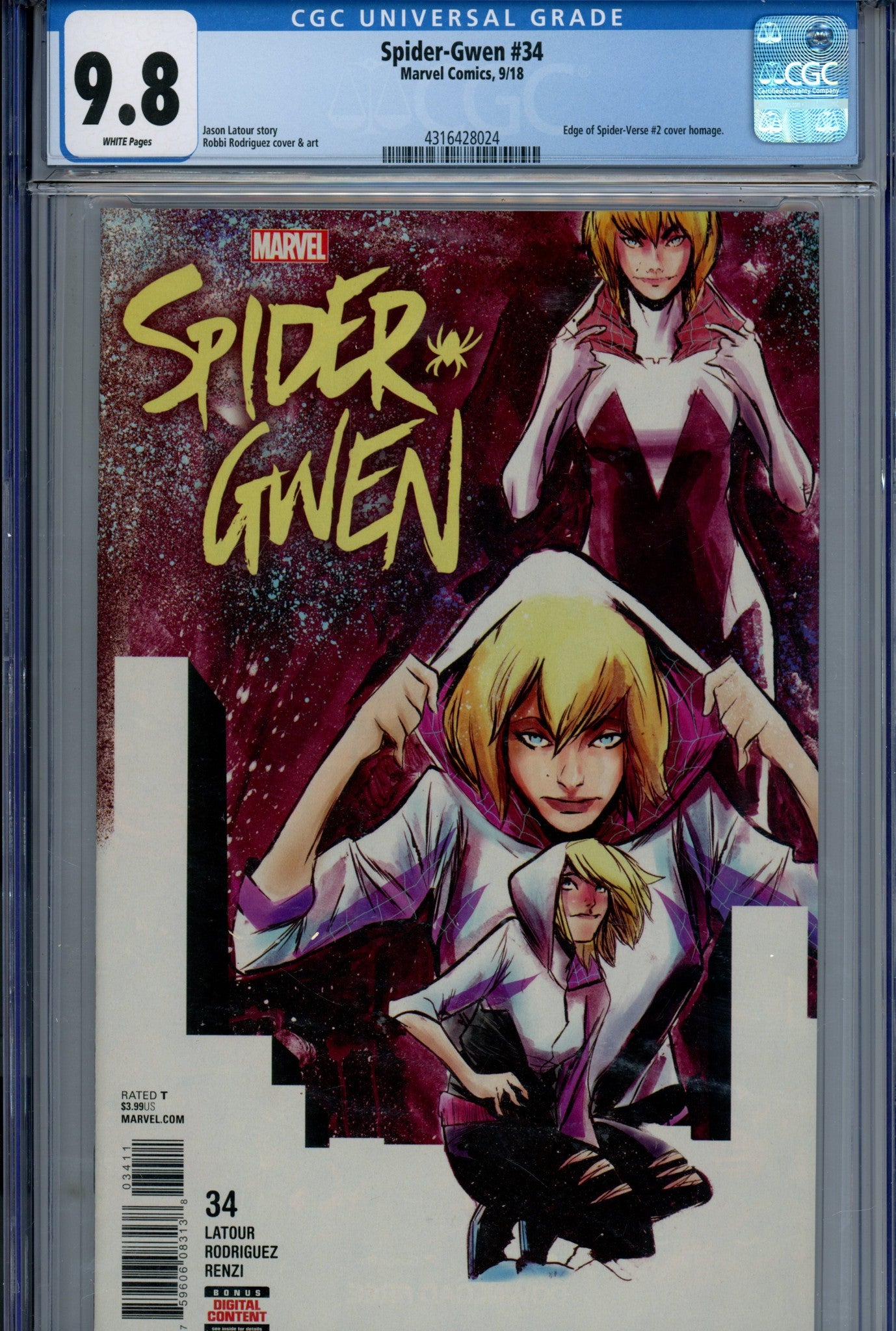 Spider-Gwen Vol 2 34 CGC 9.8 (2018)