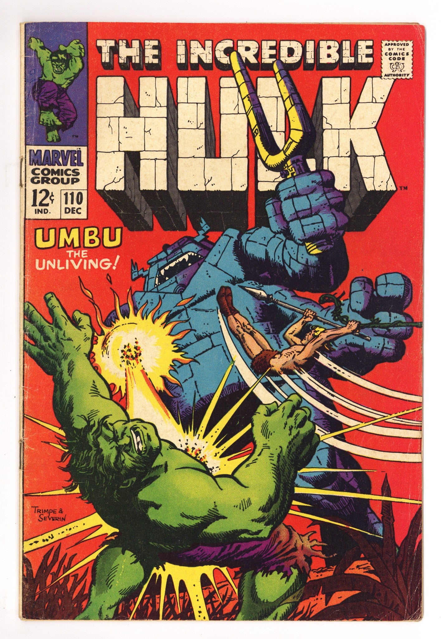The Incredible Hulk Vol 1 110 VG (4.0) (1968) 