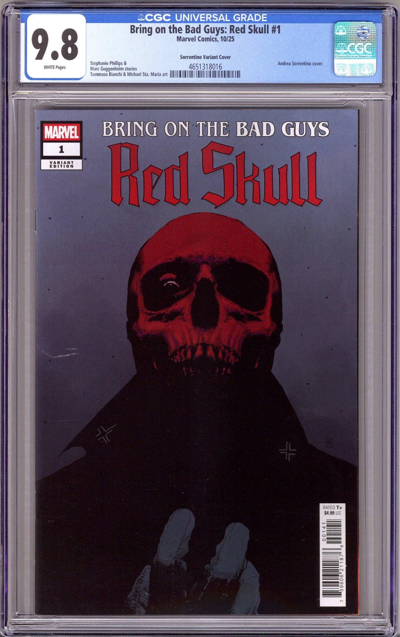Bring on the Bad Guys: Red Skull 1 CGC 9.8 (NM/M) (2025) Sorrentino Variant 