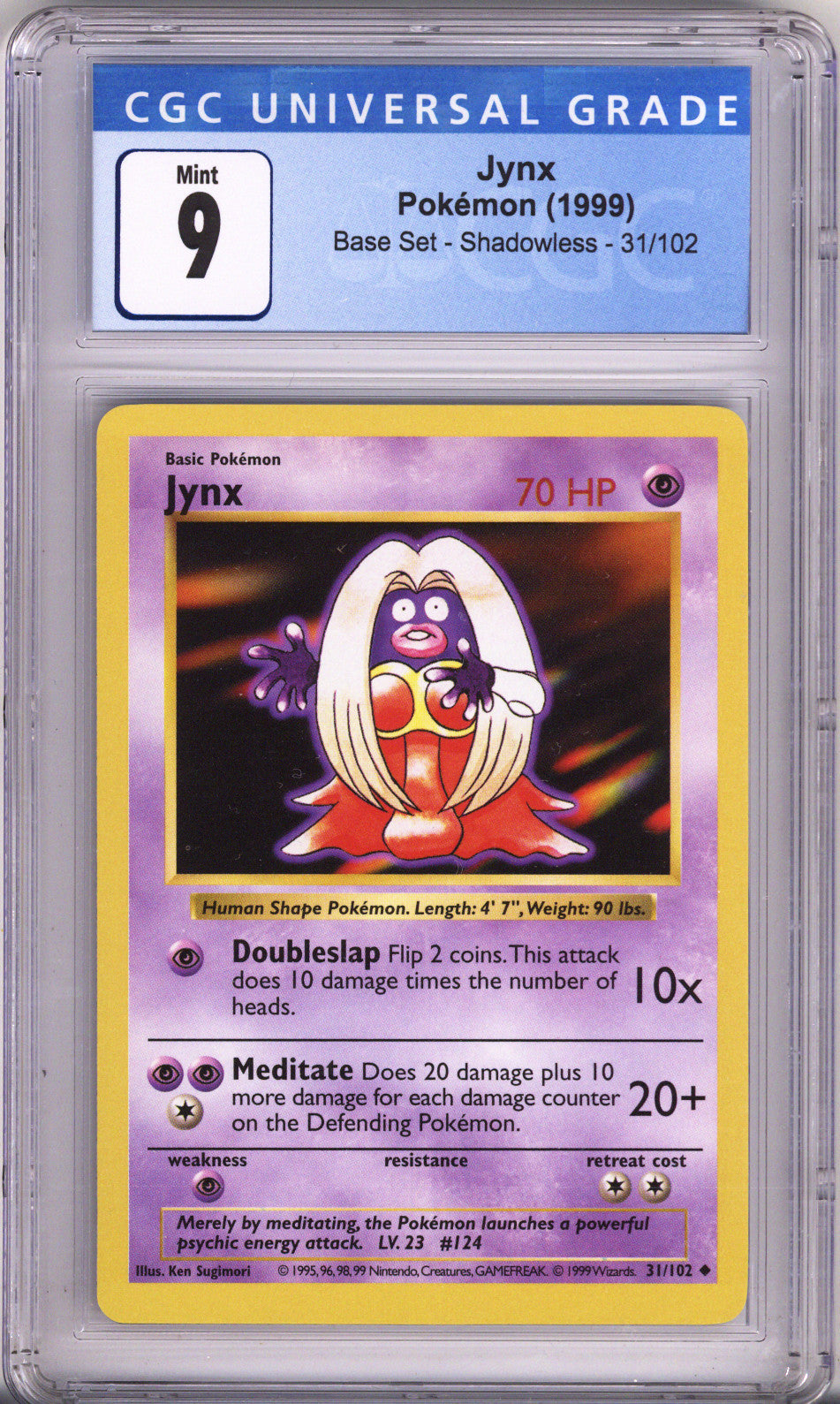 Pokemon Base Set Jynx Shadowless CGC Mint 9 (1999)
