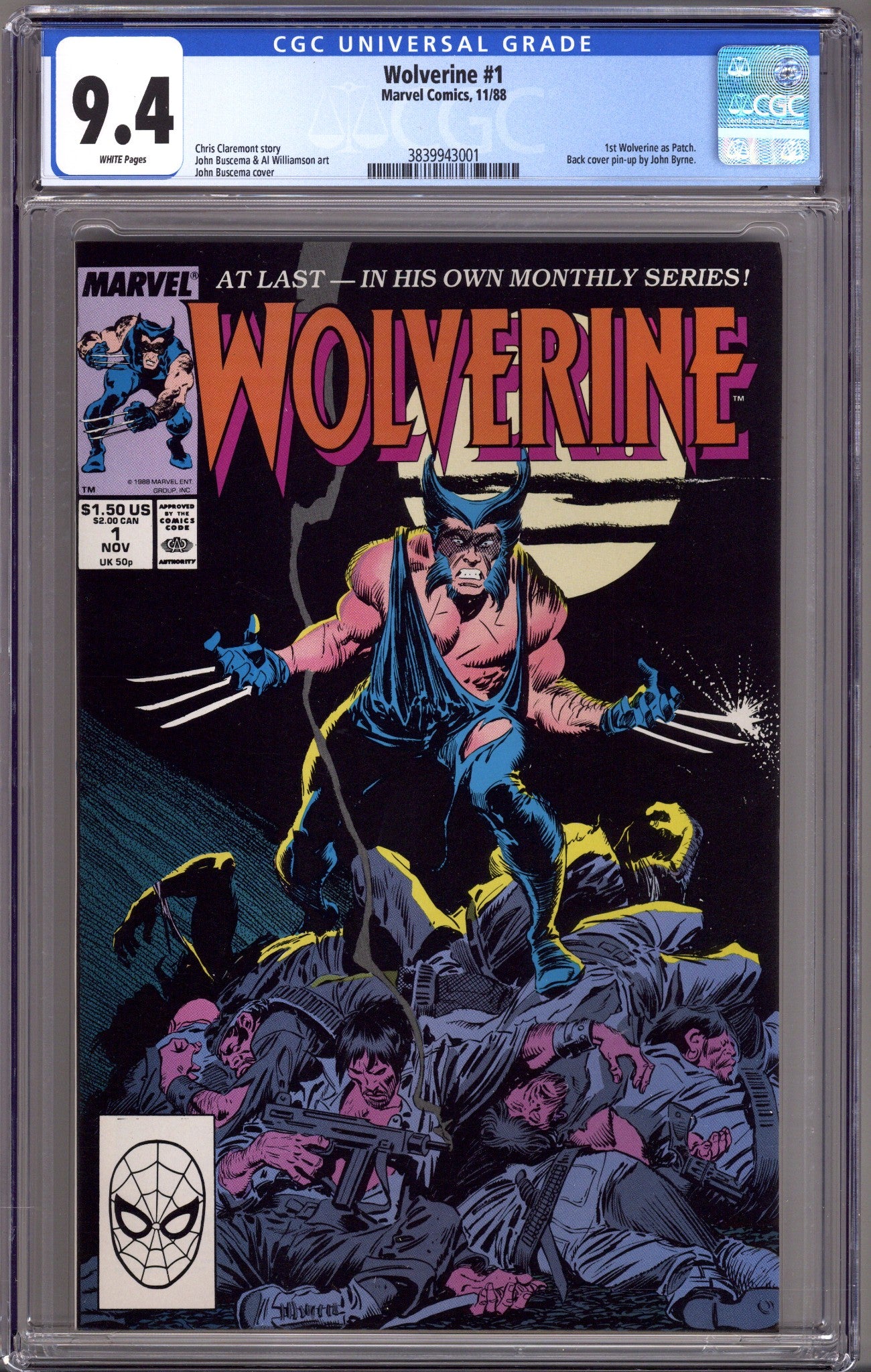 Wolverine Vol 2 1 CGC 9.4 (NM) (1988) 