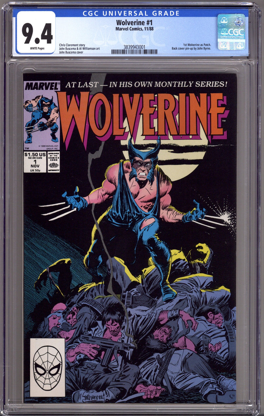 Wolverine Vol 2 1 CGC 9.4 (NM) (1988) 