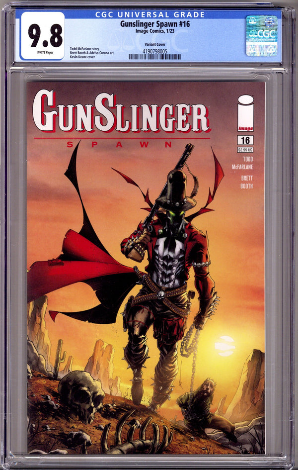 Gunslinger Spawn 16 CGC 9.8 (NM/M) Cracked Case (2023) Keane Variant