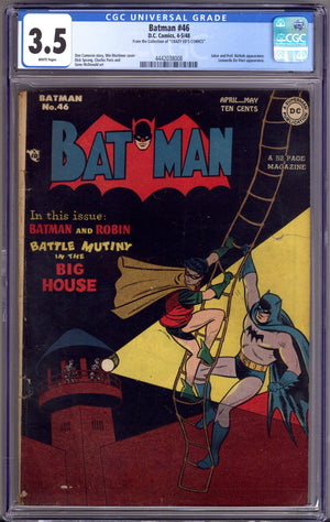 Batman Vol 1 46 CGC 3.5 (VG-) Crazy Ed's Collection (1948)