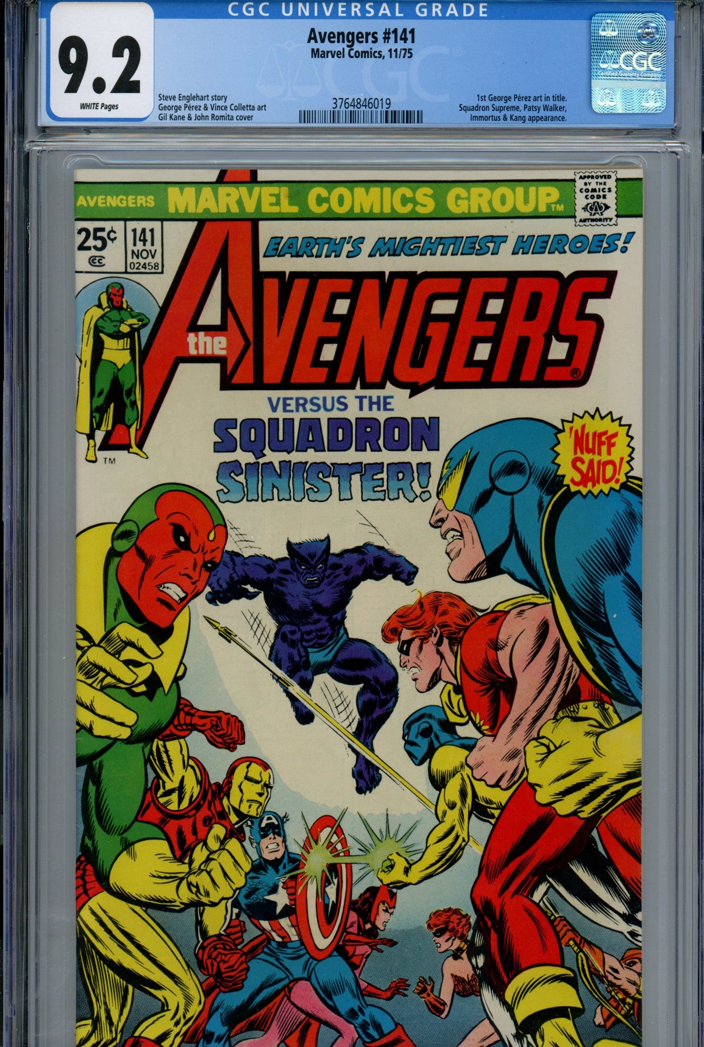 The Avengers Vol 1 141 CGC 9.2 (NM-) (1975) 