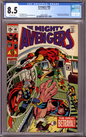 The Avengers Vol 1 66 CGC 8.5 (VF+) (1969)