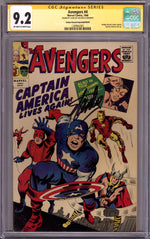 The Avengers Vol 1 4 CGC 9.2 (NM-) Golden Record (1966) Signed x1 Cover Stan Lee thumbnail