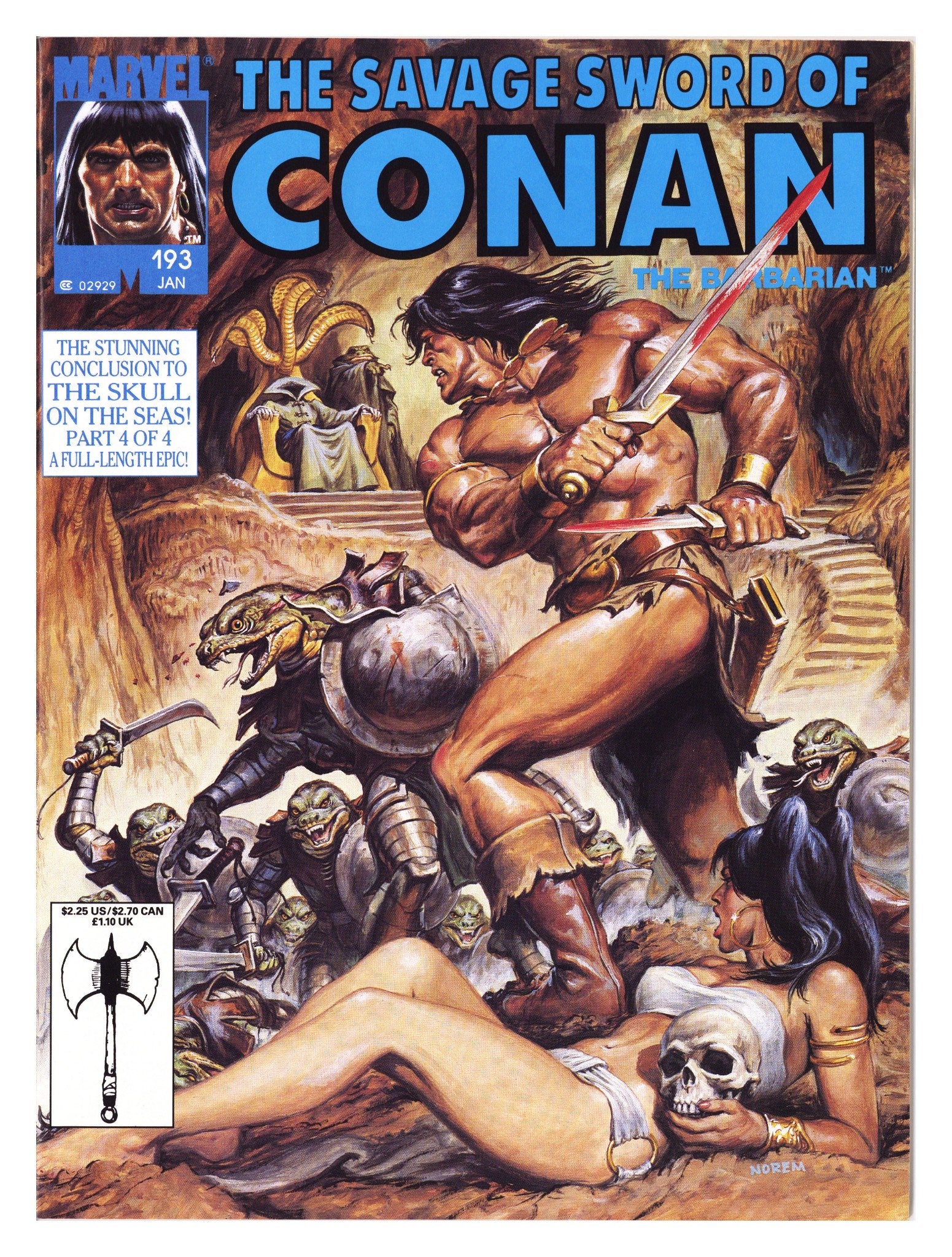 The Savage Sword of Conan Vol 1 193 NM- (9.2) (1992) 