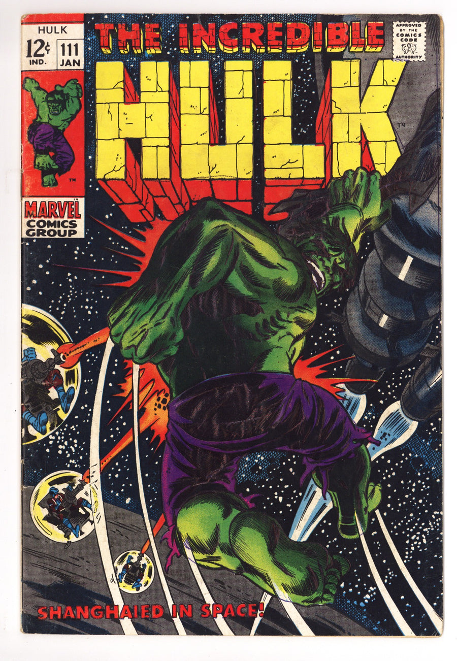 The Incredible Hulk Vol 1 111 GD/VG (3.0) Pen on Cover (1969) 