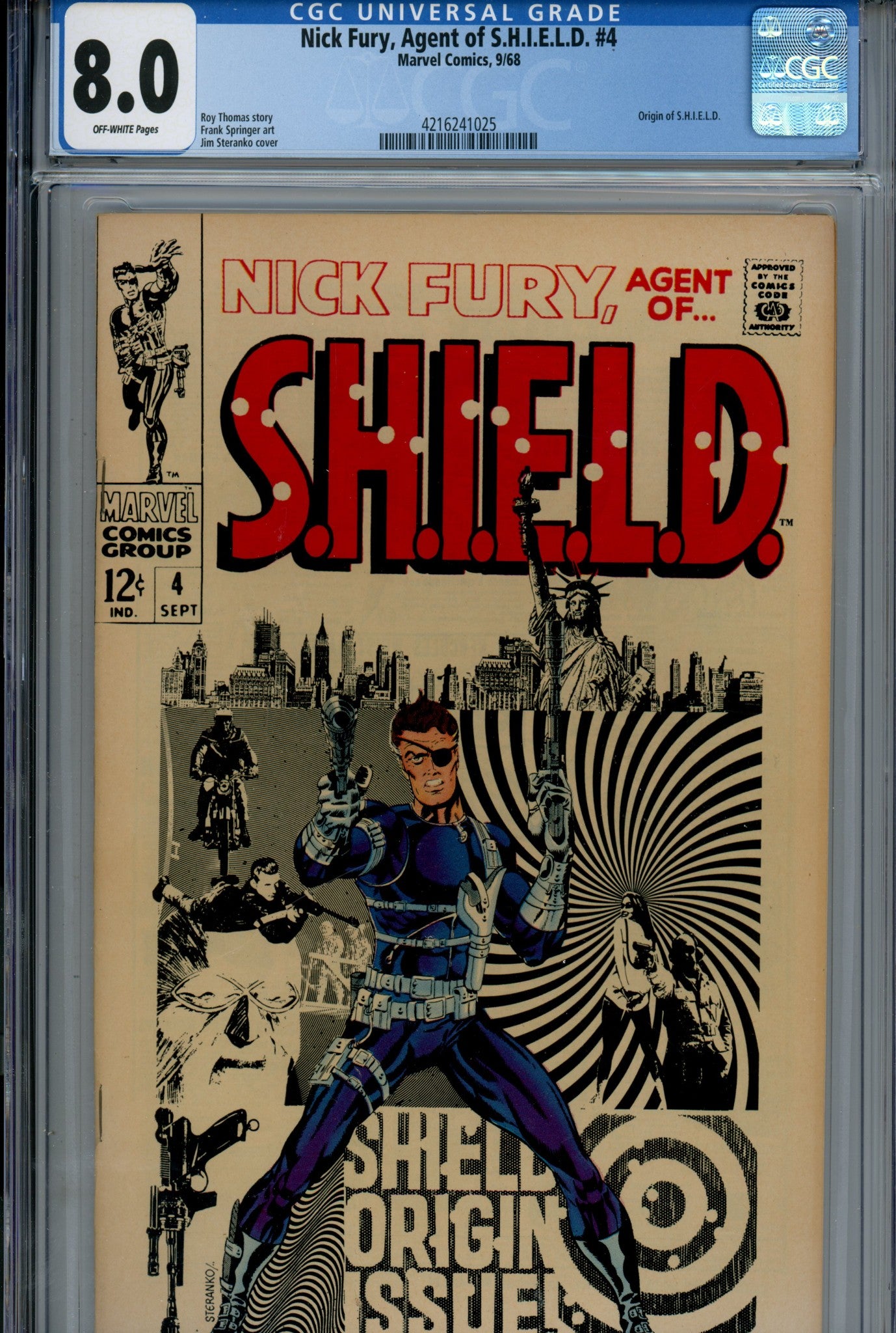 Nick Fury, Agent of SHIELD Vol 1 4 CGC 8.0 (VF) (1968) 