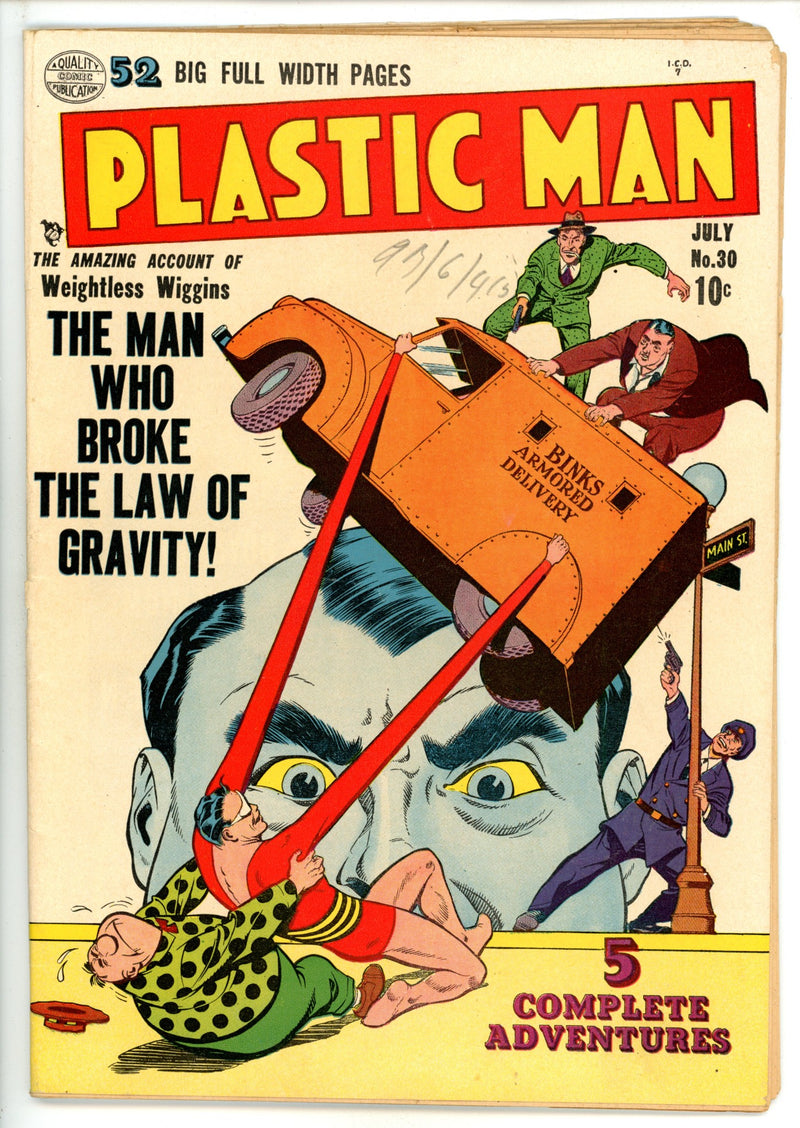 Plastic Man 30 VG (4.0) Apparent, Missing Centerfold (1951) 