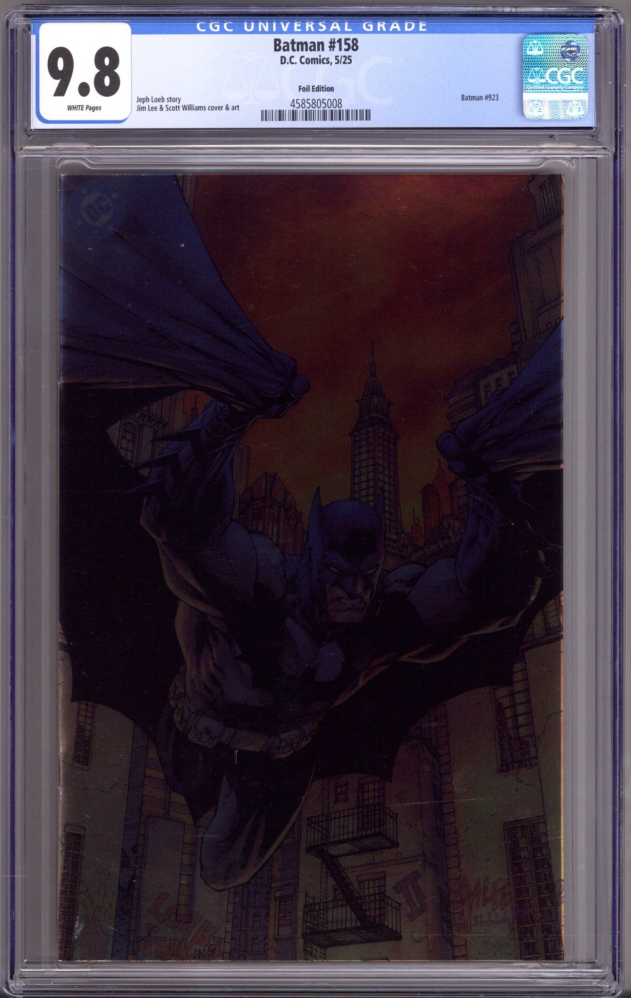 Batman Vol 3 158 CGC 9.8 (NM/M) (2025) Lee Foil Virgin Variant 
