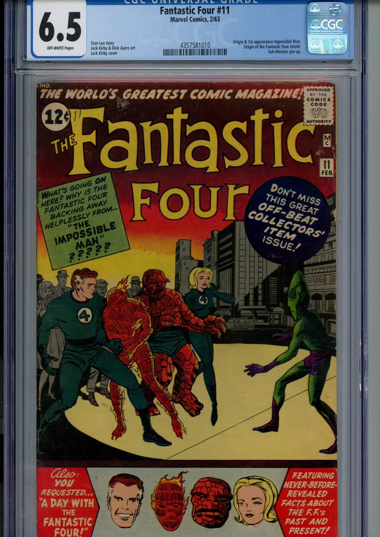 Fantastic Four Vol 1 11 CGC 6.5 (FN+) (1963) 