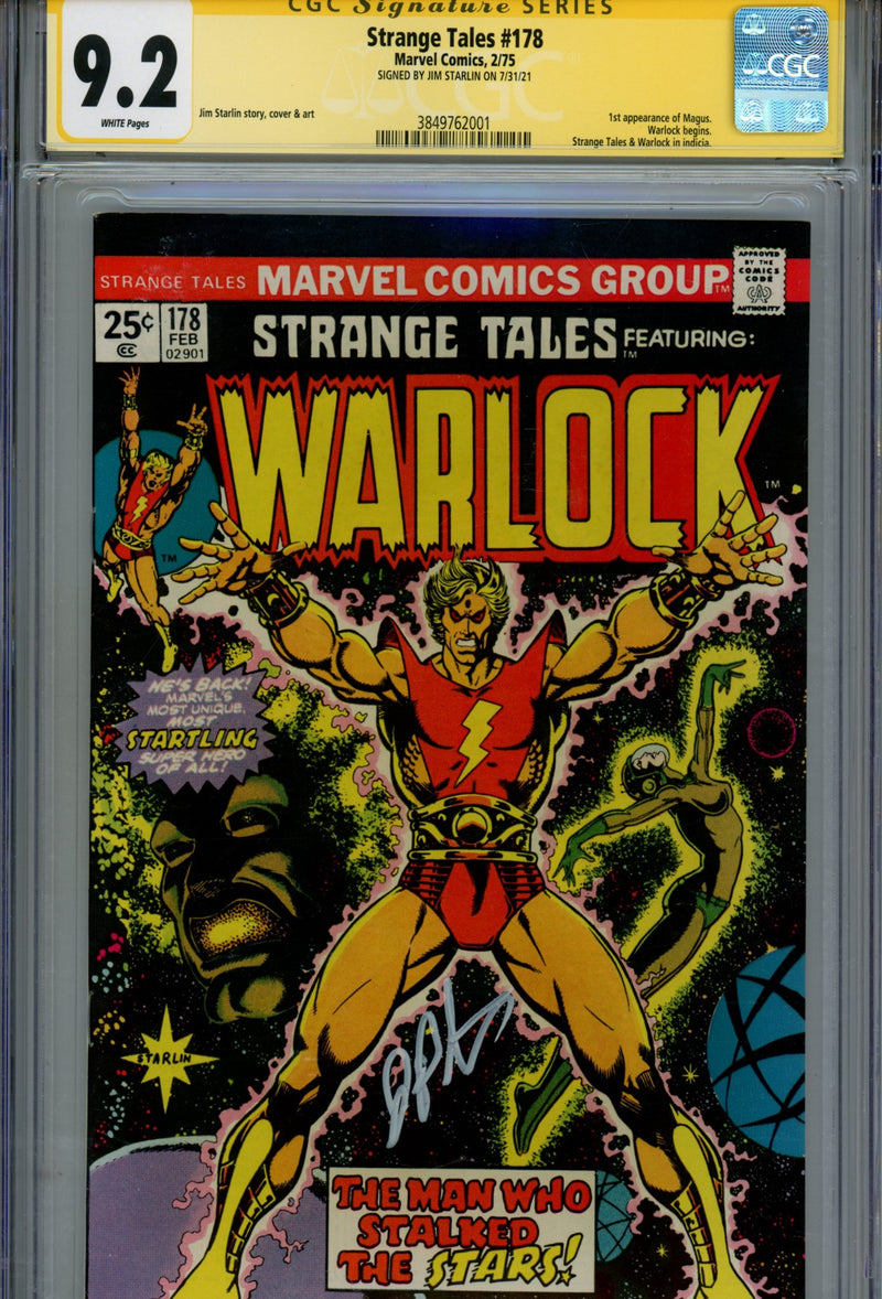 Strange Tales Vol 1 178 CGC 9.2 (NM-) (1975) Signed x1 Cover Jim Starlin 
