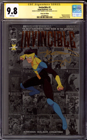 Invincible #1 Local Comic Shop Day 1 CGC 9.8 (NM/M) Bronze Foil (2020) Signed x2 Cover Robert Kirkman & Cory Walker