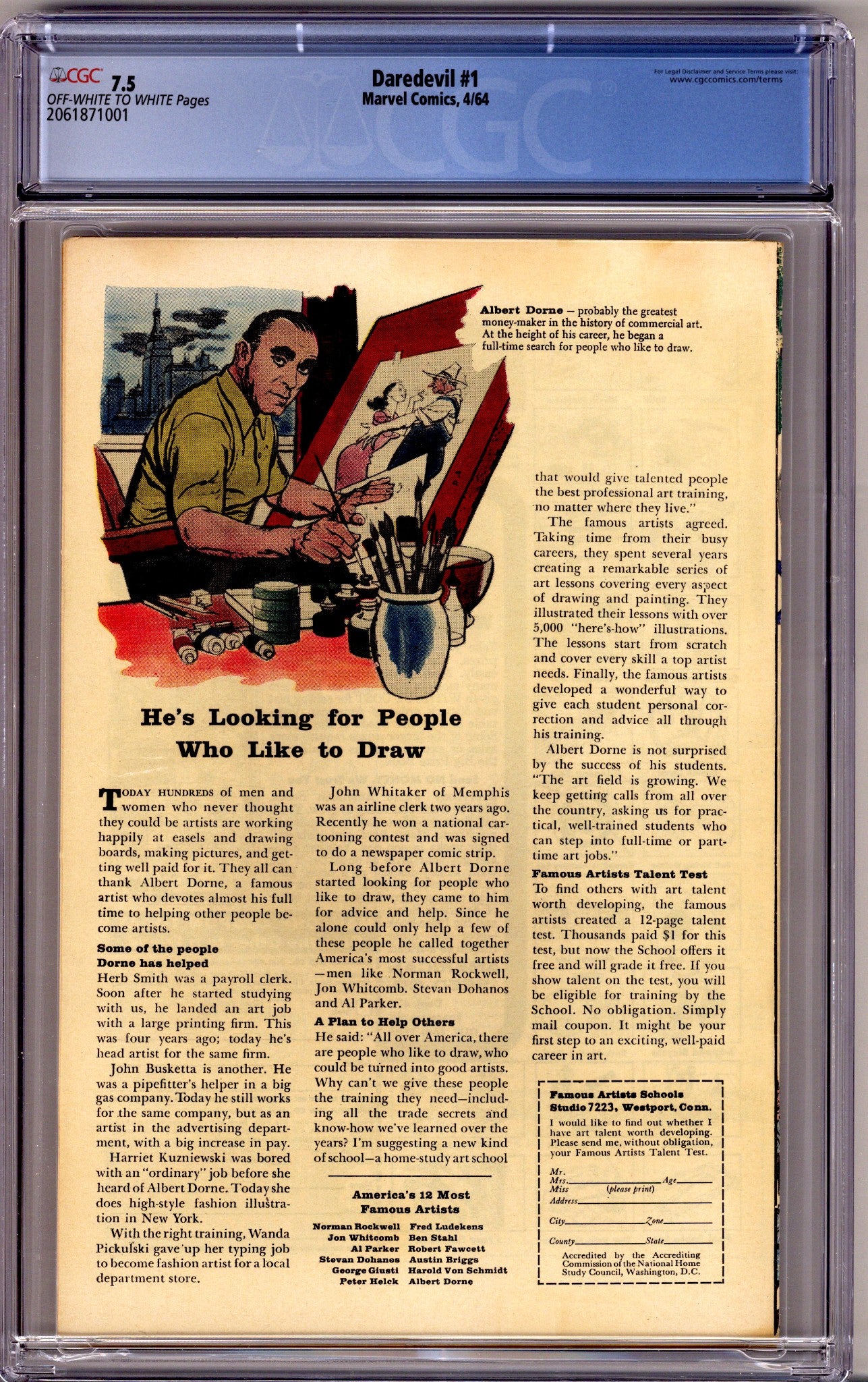 Daredevil Vol 1 1 CGC 7.5 (VF-) (1964)