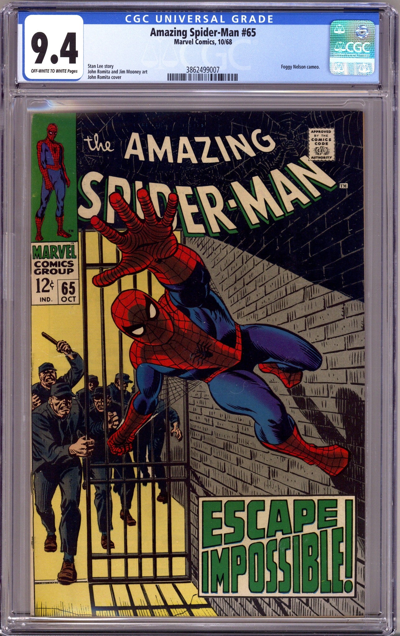 The Amazing Spider-Man Vol 1 65 CGC 9.4 (NM) (1968) 