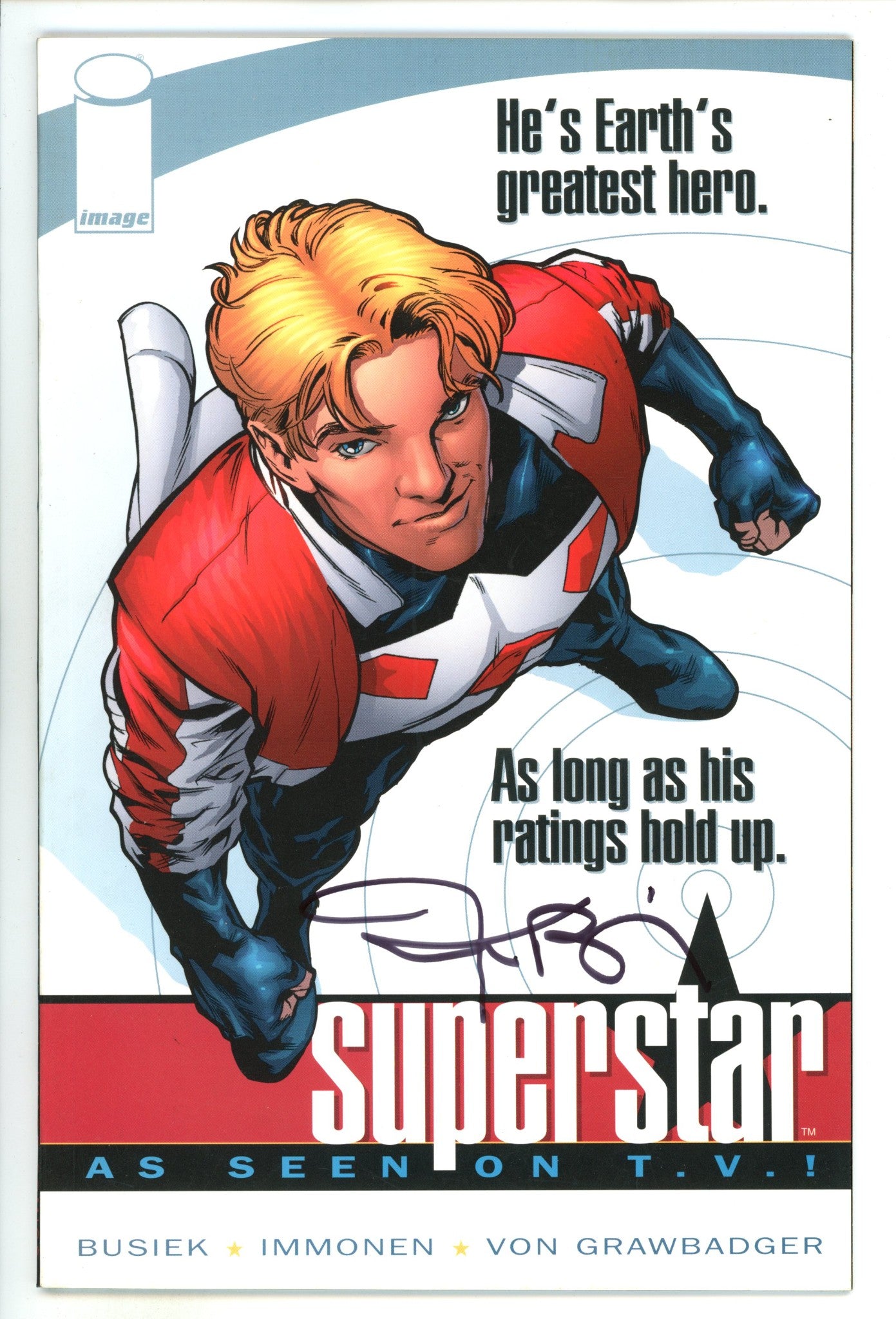 Superstar: As Seen on TV  [nn]  Mid Grade  (2001)  Signed x1 Cover Kurt Busiek 