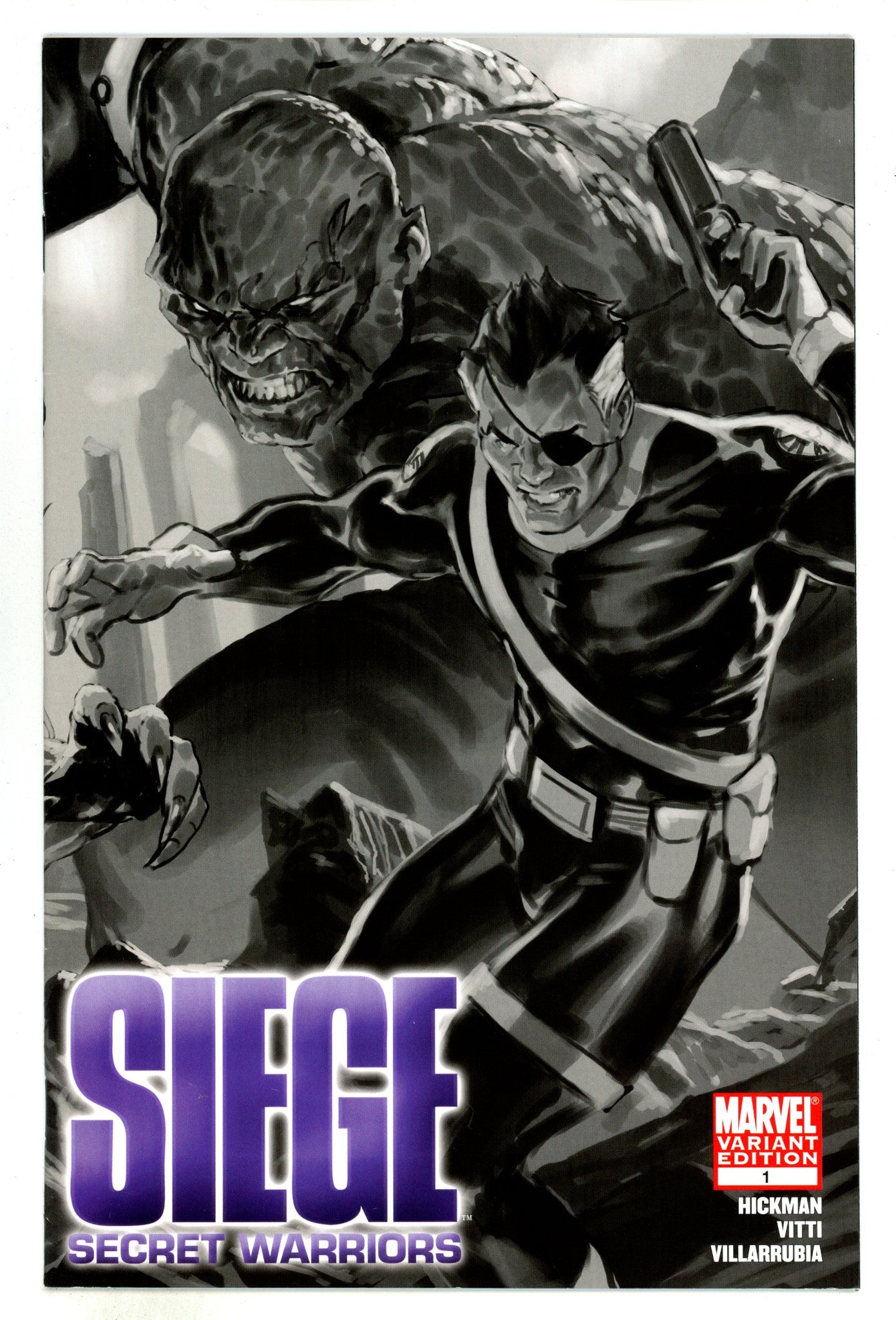 Siege: Secret Warriors 1 High Grade (2010) Djurdjevic B&W Variant 