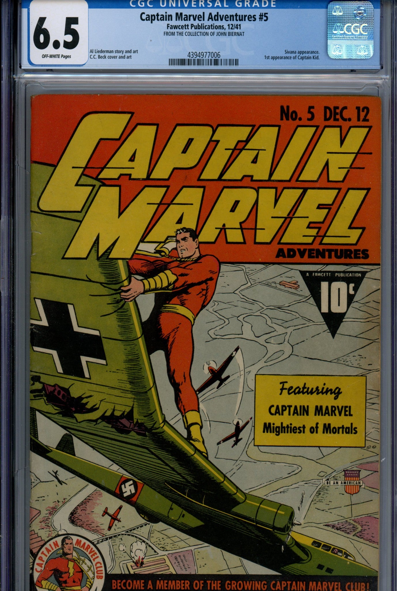 Captain Marvel Adventures 5 CGC 6.5 (FN+) (1941) 