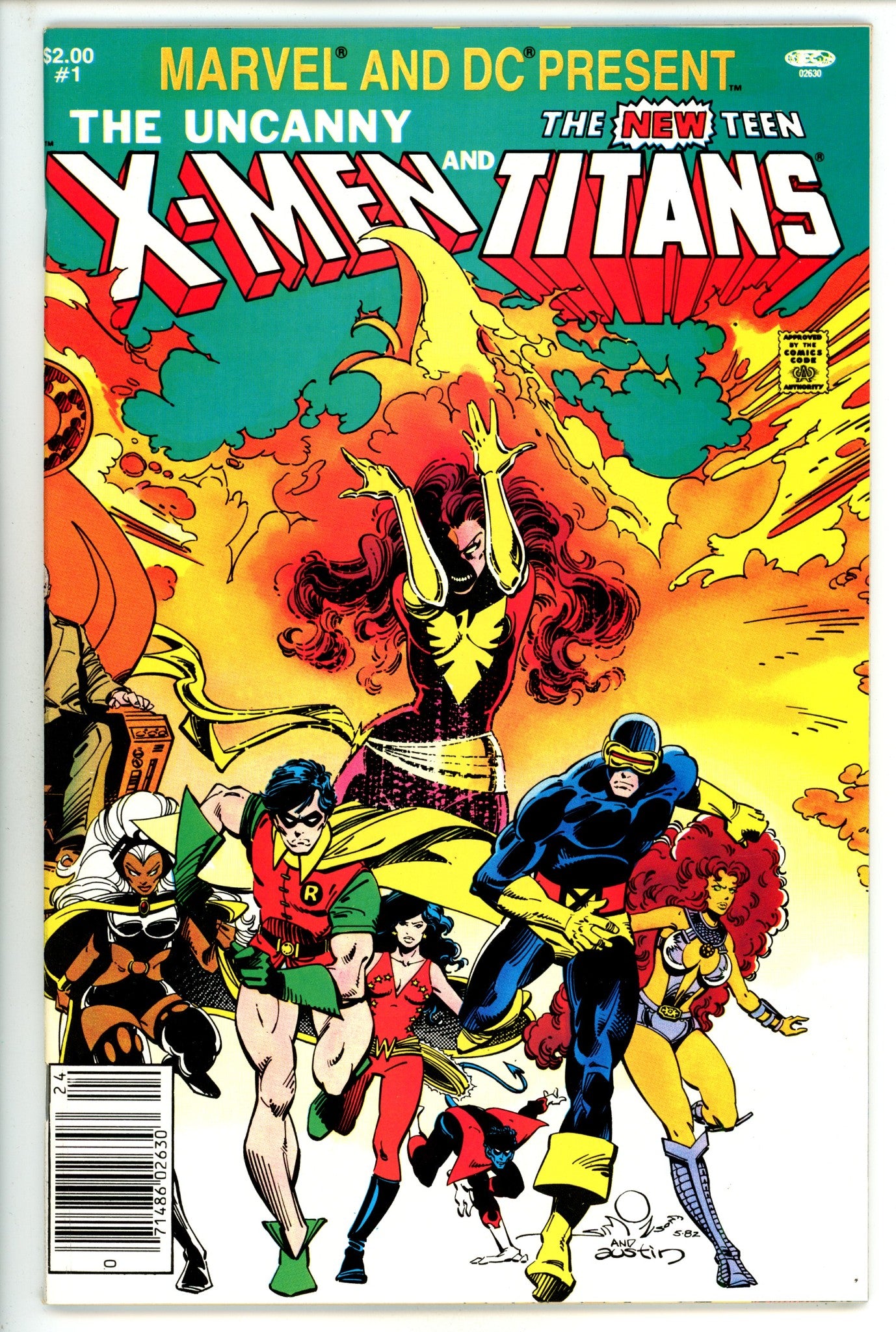 Marvel and DC Present Featuring The Uncanny X-Men and The New Teen Titans 1 VF (8.0) (1982) Newsstand 