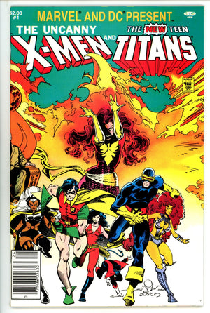 Marvel and DC Present Featuring The Uncanny X-Men and The New Teen Titans 1 VF (8.0) (1982) Newsstand 