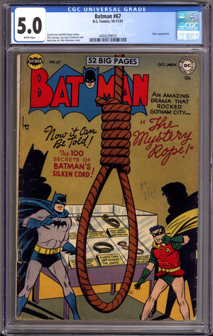 Batman Vol 1 67 CGC 5.0 (VG/FN) (1951)