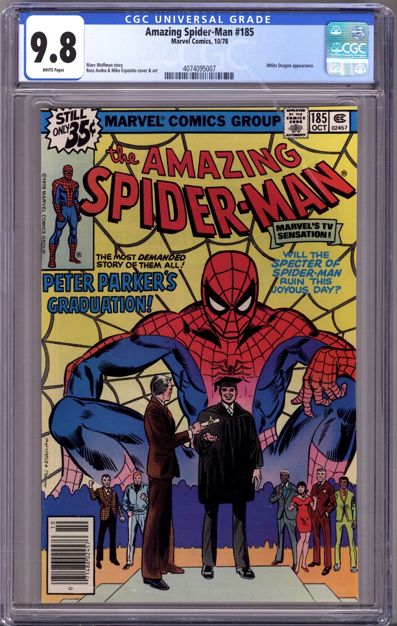 The Amazing Spider-Man Vol 1 185 CGC 9.8 (NM/M) Scuffed Case (1978) 