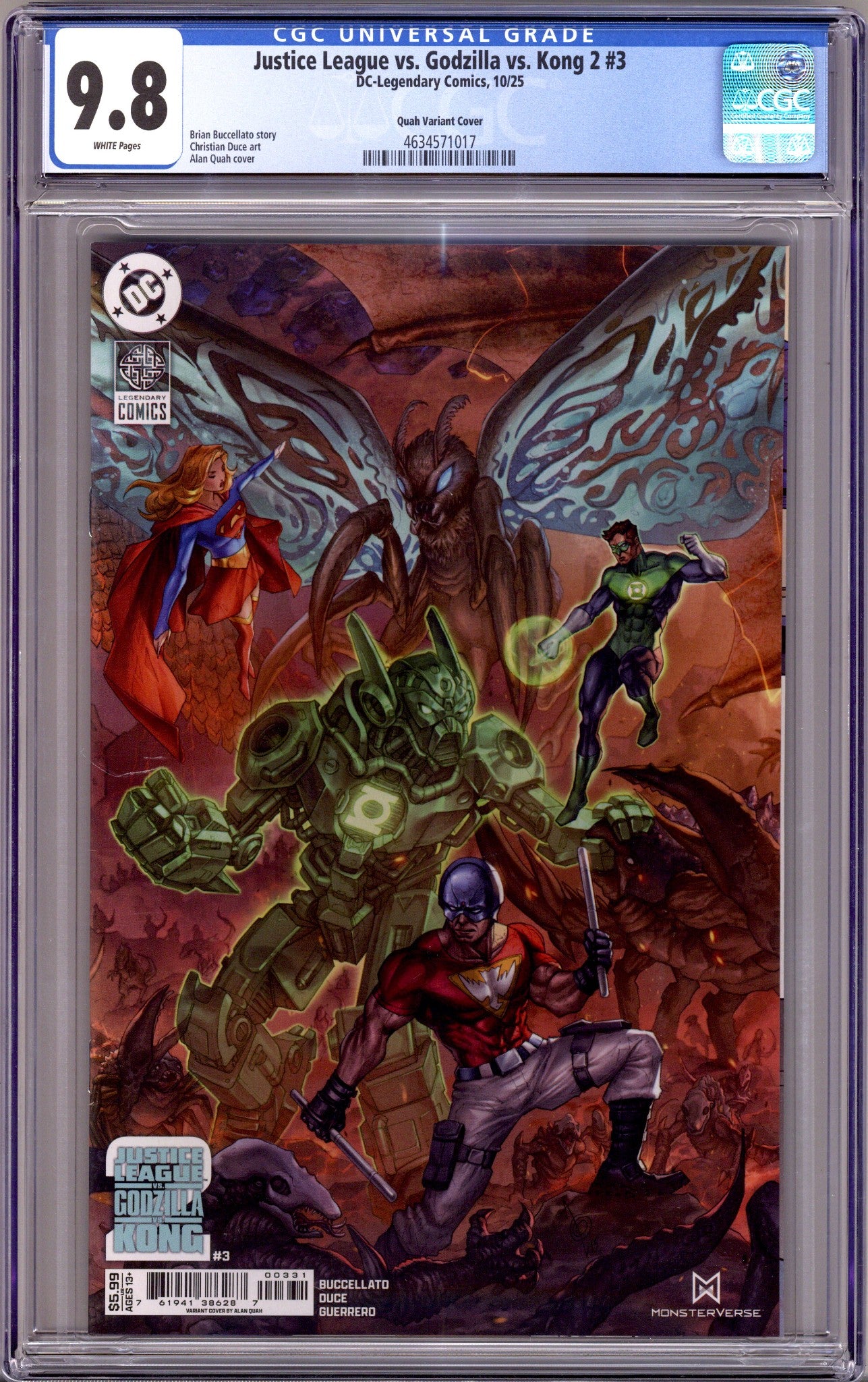 Justice League vs. Godzilla vs. Kong 2 3 CGC 9.8 (NM/M) (2025) Quah Variant 