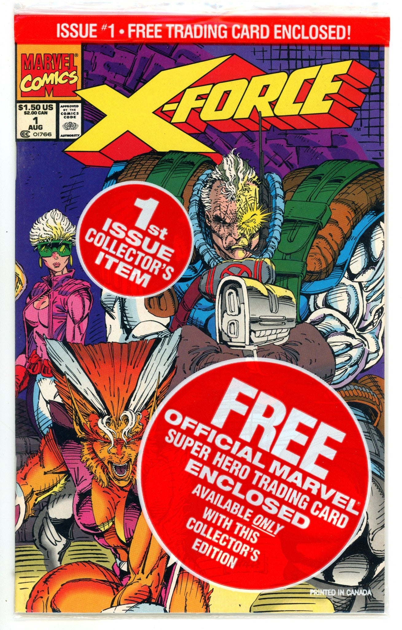 X-Force Vol 1 1 New, Sealed Deadpool Card (1991) 