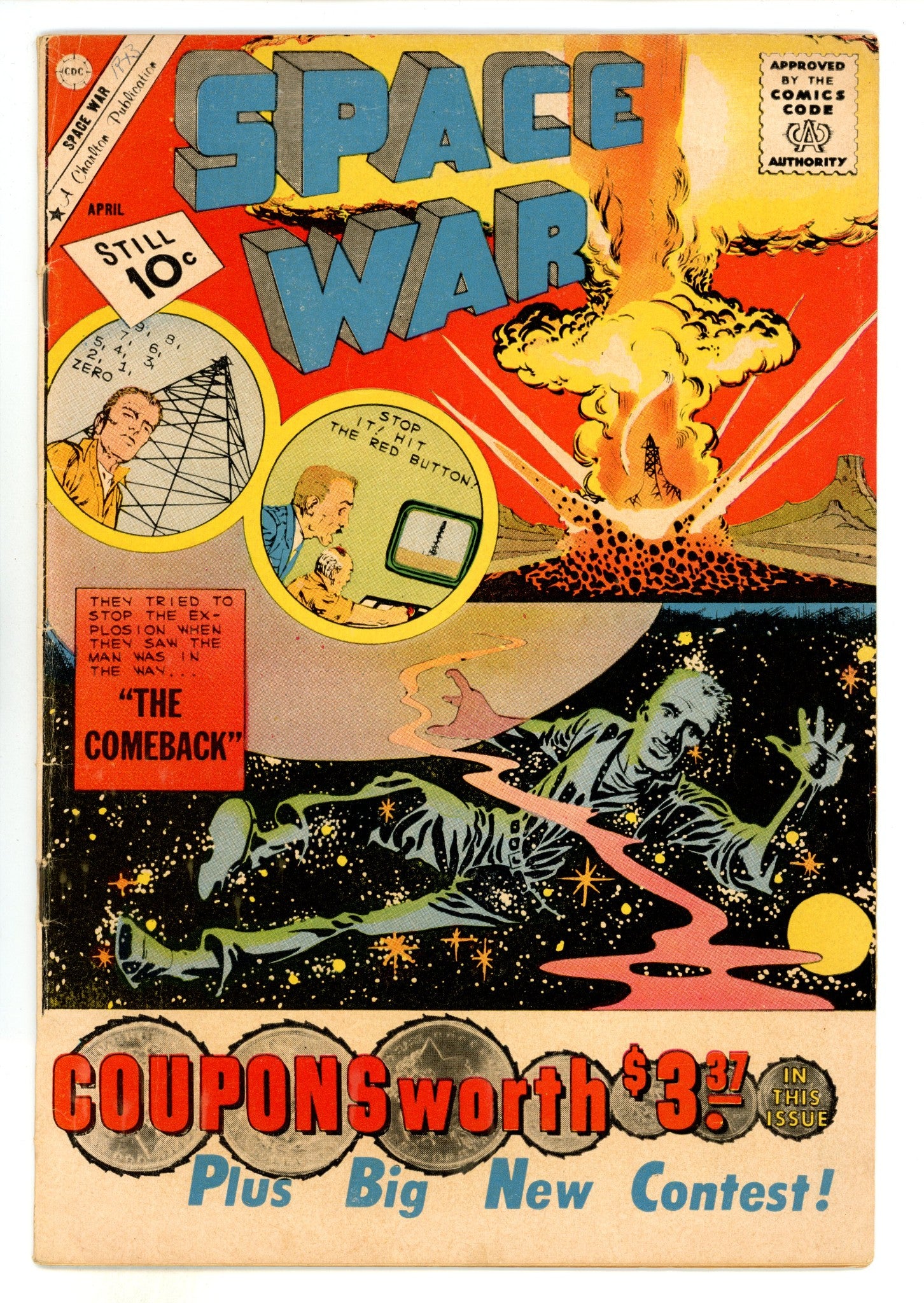 Space War 10 VG (4.0) Interior Cover Tape (1961) 