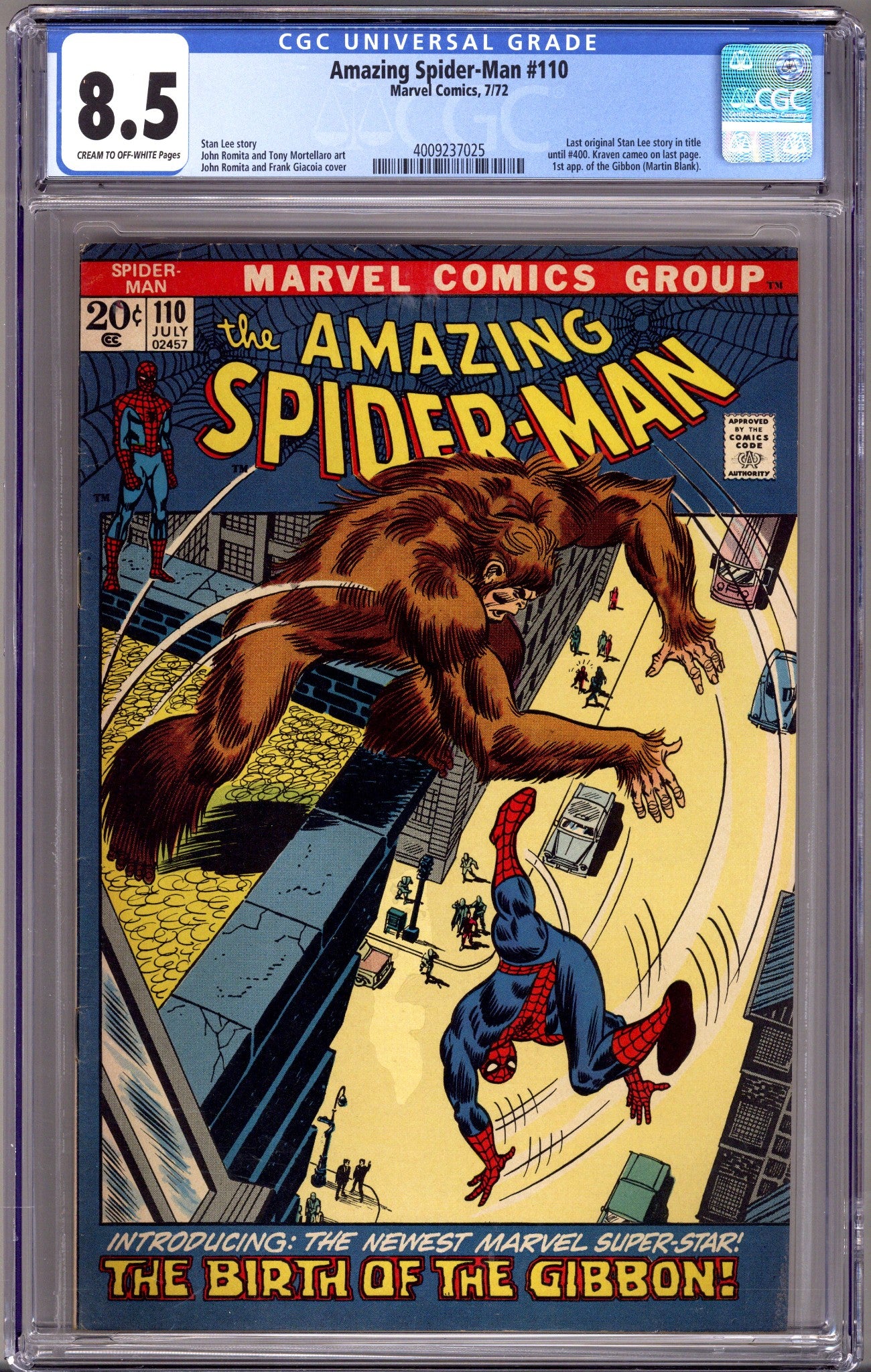 The Amazing Spider-Man Vol 1 110 CGC 8.5 (VF+) (1972) 