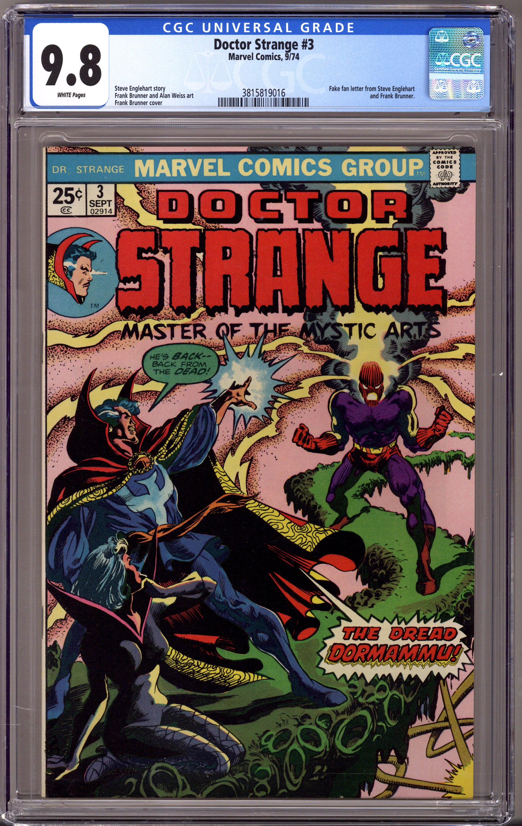 Doctor Strange Vol 2 3 CGC 9.8 (NM/M) (1974) 