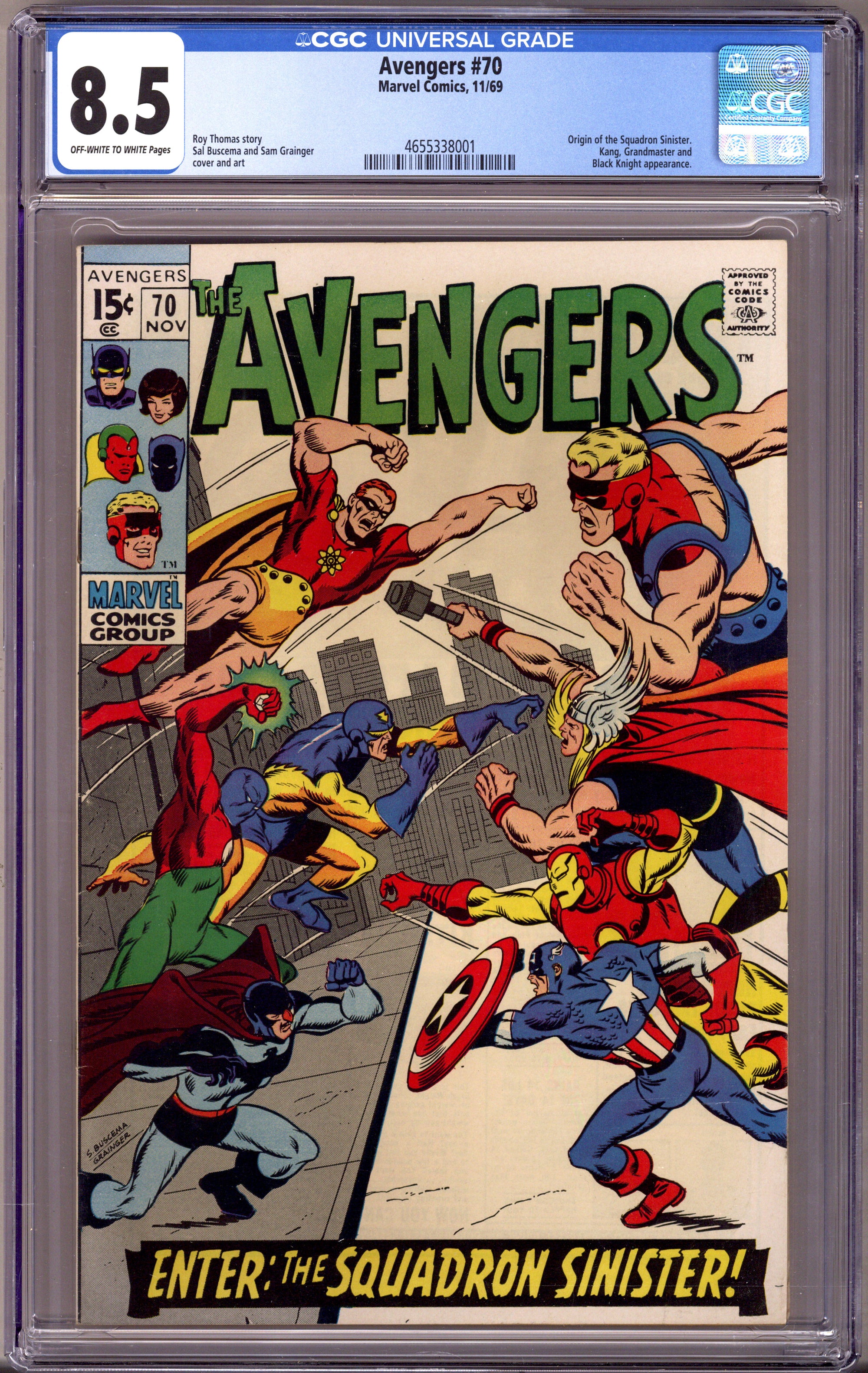 The Avengers Vol 1 70 CGC 8.5 (VF+) (1969) 