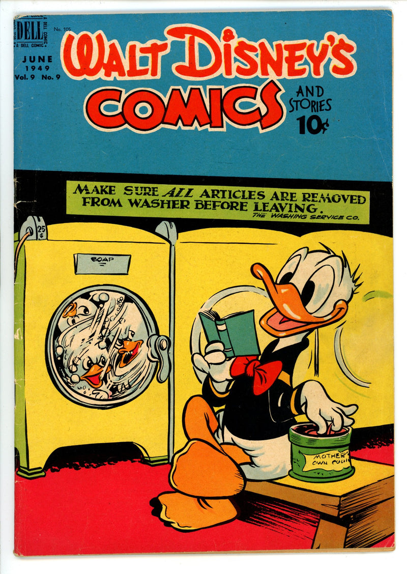 Walt Disney's Comics and Stories Vol 9 9 (105) VG+ (4.5) (1949) 