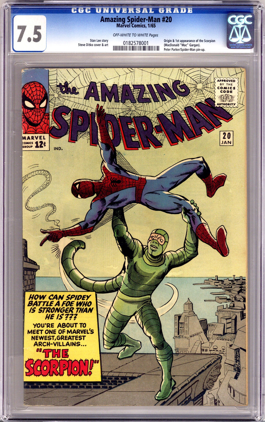 The Amazing Spider-Man Vol 1 20 CGC 7.5 (VF-) (1965) 