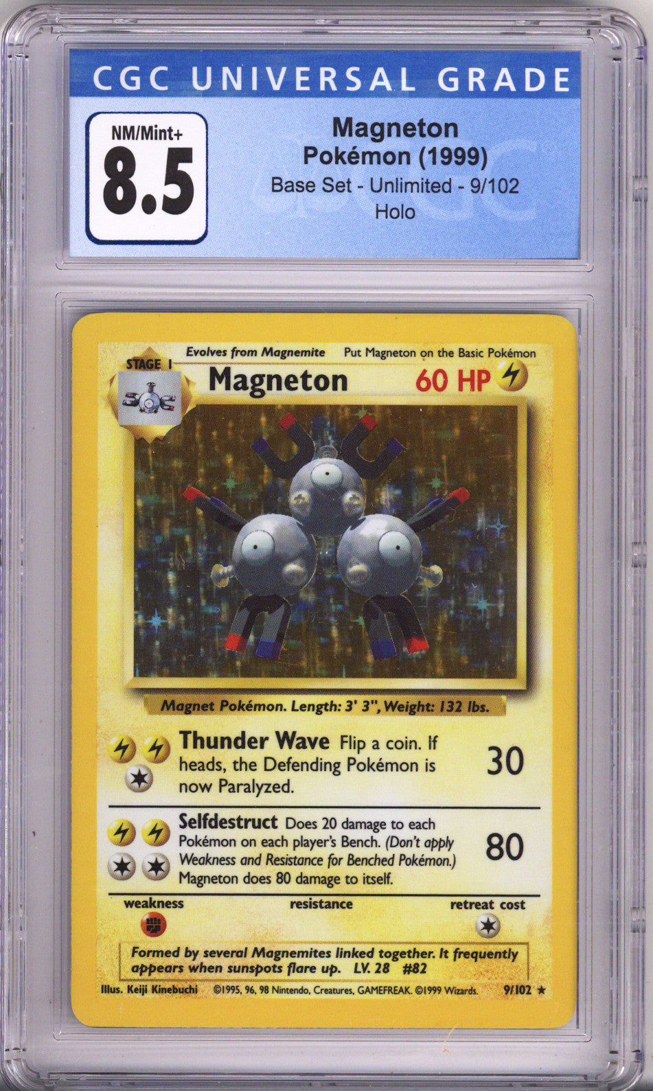 Pokemon Base Set Magneton Holo CGC Nm/Mint Plus 8.5 (1999)