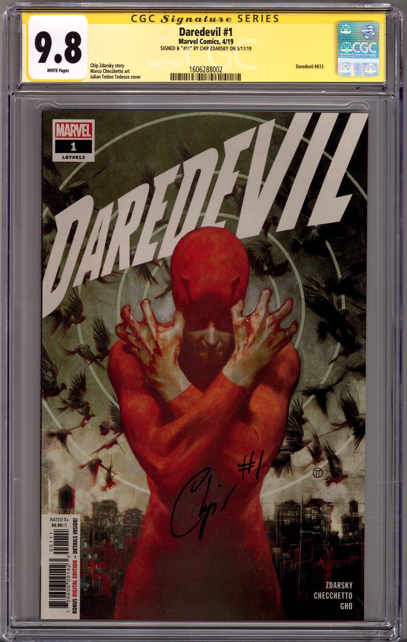 Daredevil Vol 6 1 (613) CGC 9.8 (NM/M) (2019) Signed x1 Cover Chip Zdarsky 