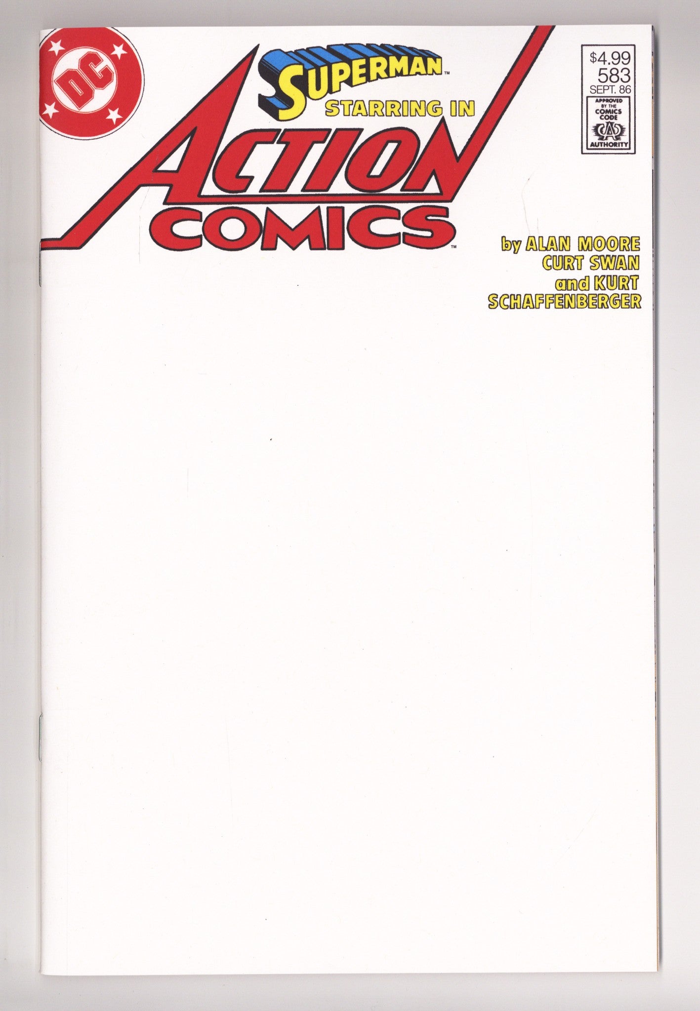 Action Comics Vol 3 583 Facsimile Blank Variant (2026)