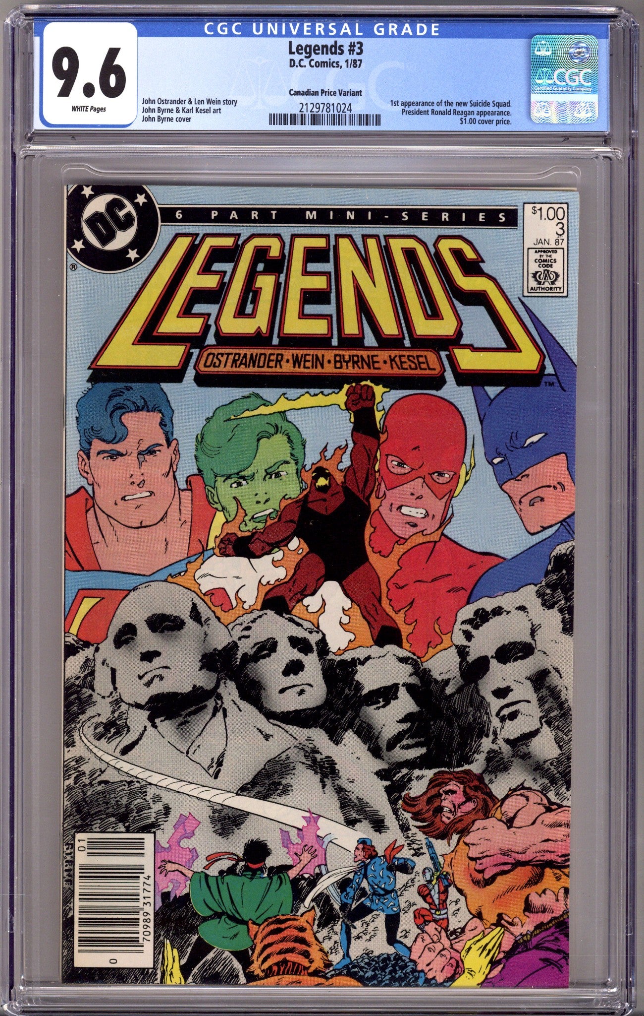 Legends 3 CGC 9.6 (NM+) (1987) Canadian Price Variant 