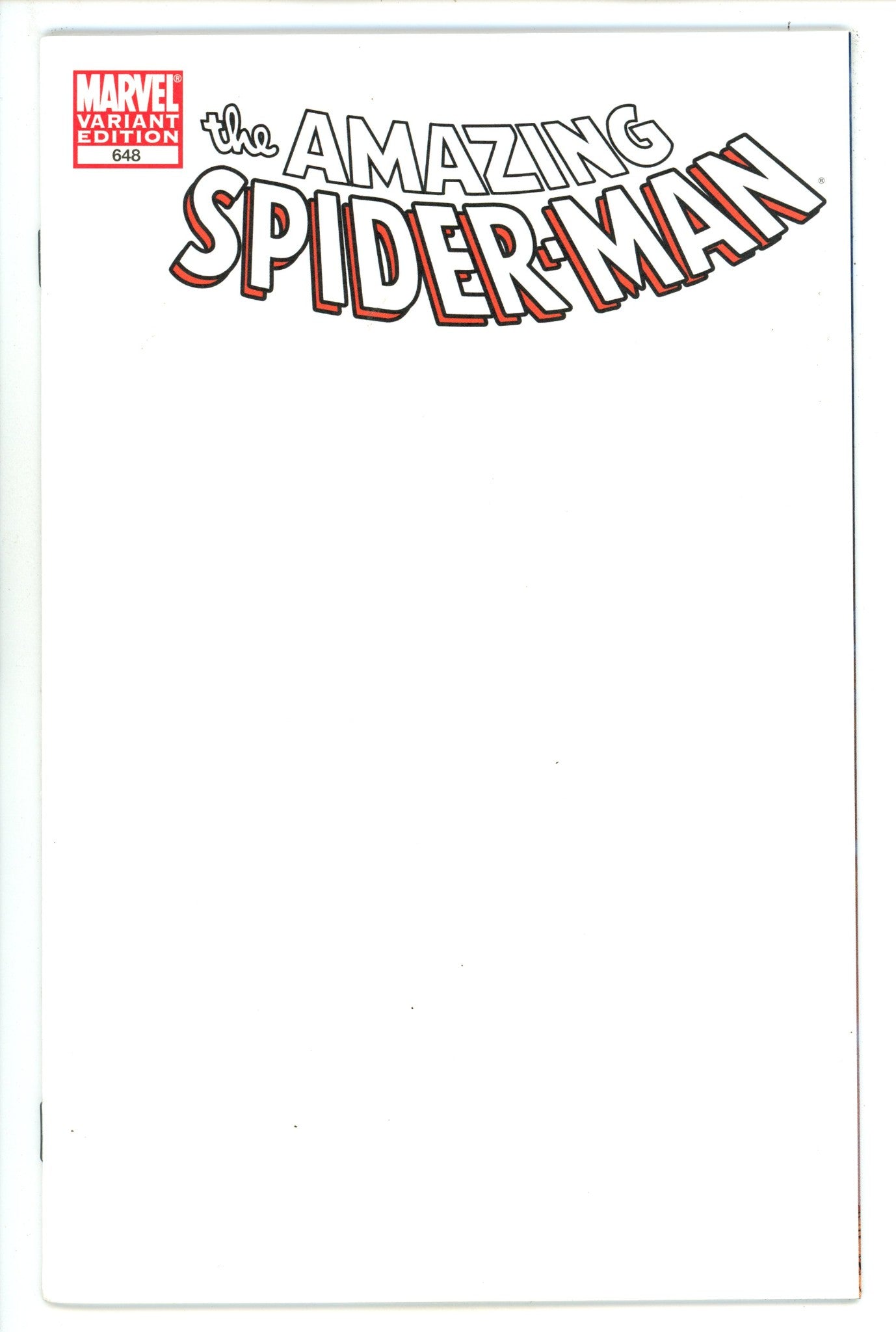 The Amazing Spider-Man Vol 2 648 VF/NM (9.0) (2011) Blank Variant 