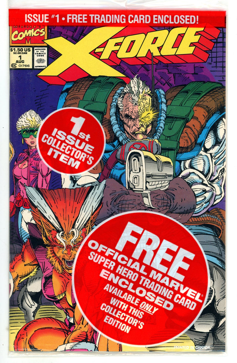 X-Force Vol 1 1 New, Sealed Deadpool Card, Negative UPC (1991) 